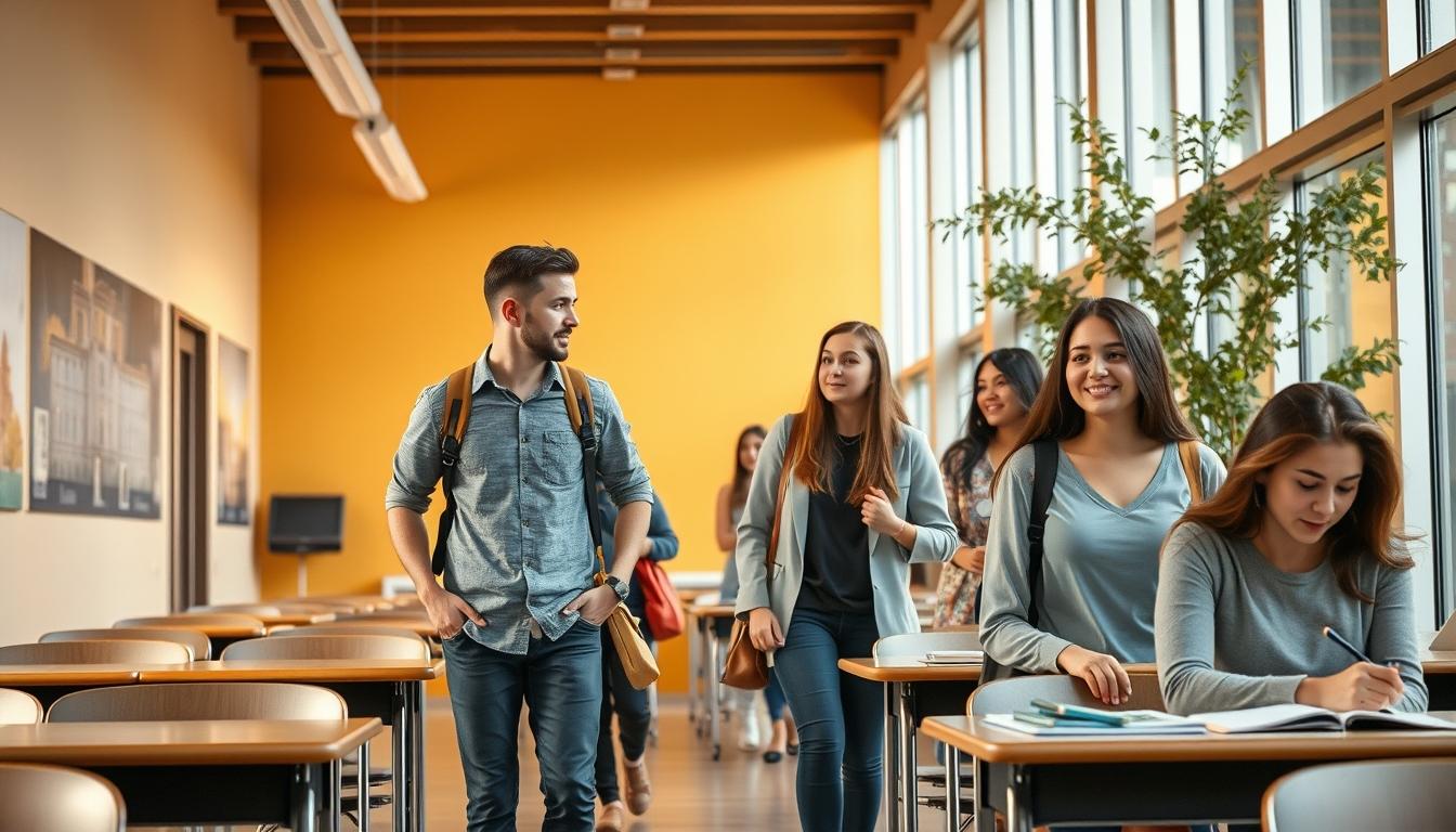 Modern university campus for students